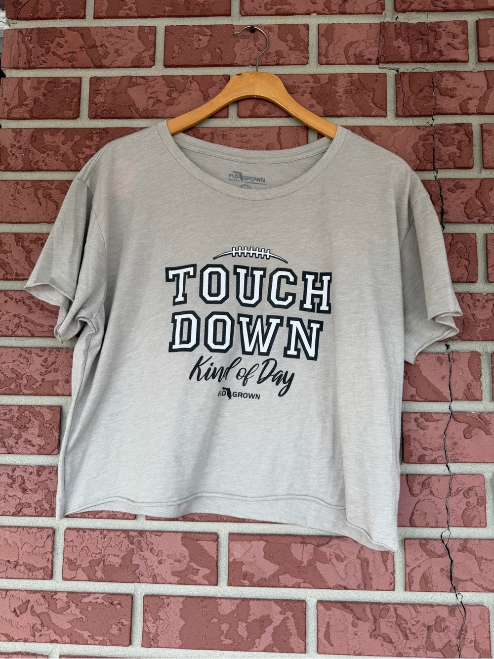 Grown 'Touch Down' Gray Graphic Tee
